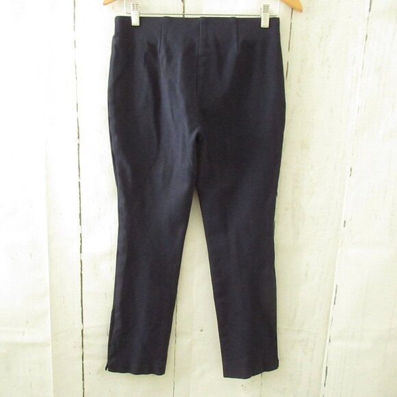 Chicos Pants 00 0 2 XS S Navy Blue Pull On Straight Leg Ankle Crop - Picture 3 of 5